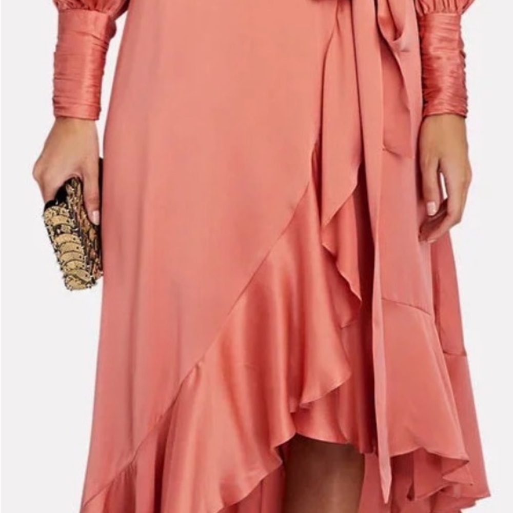 Zimmermann Pink Silk Wrap Dress